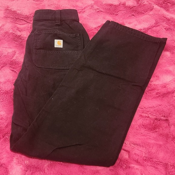 Carhartt Women's BN2323-W Double-Knee Canvas Work Pant 2 Regular Black - Picture 1 of 16